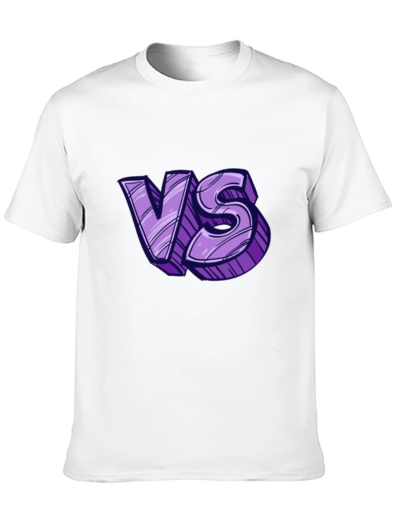 Versus Graphic Tee - Black Cotton T-Shirt