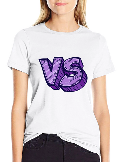 Versus Graphic Tee - Black Cotton T-Shirt