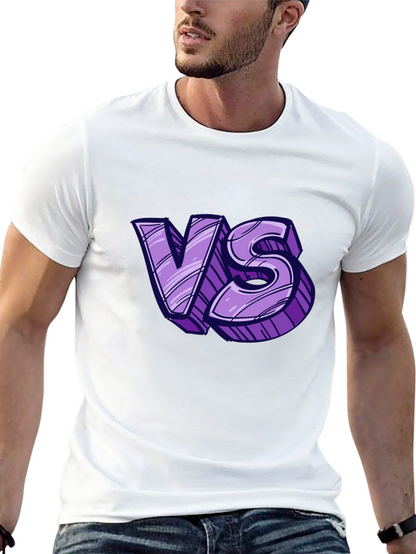 Versus Graphic Tee - Black Cotton T-Shirt