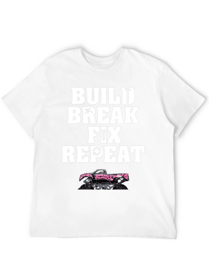 Build Break Fix Repeat Black Graphic Tee