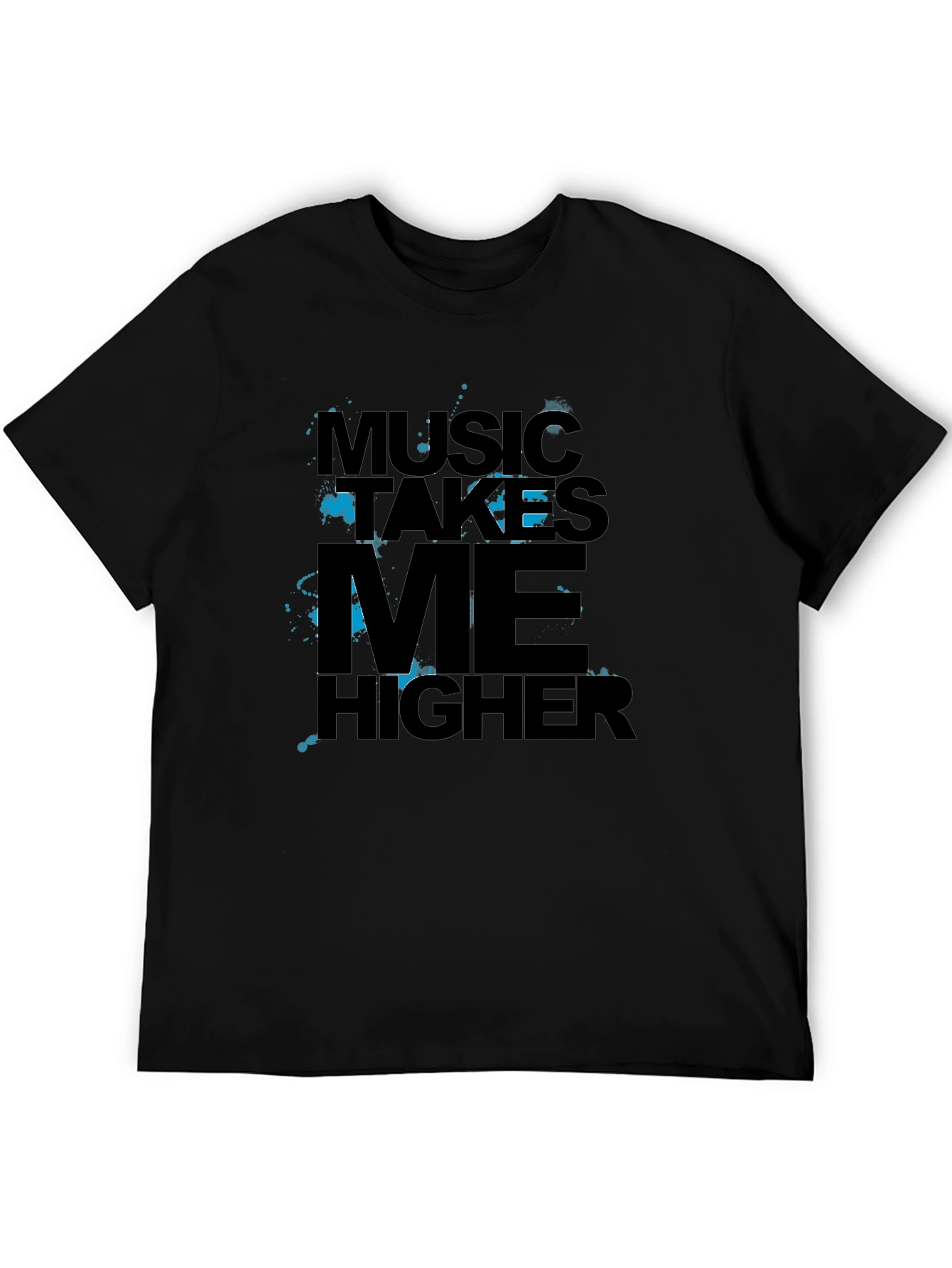 Music Takes Me Higher Black Graphic Tee
