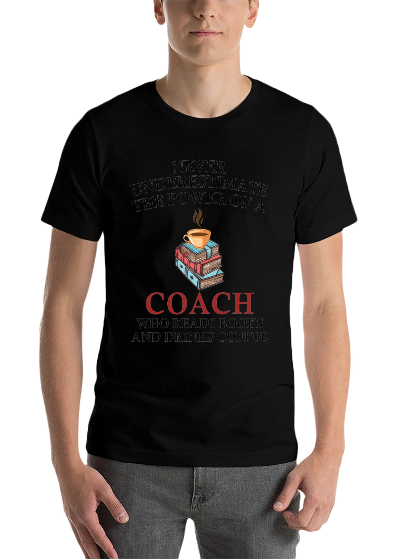 Coach Reads Books Drinks Coffee T-Shirt
