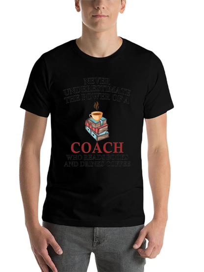 Coach Reads Books Drinks Coffee T-Shirt