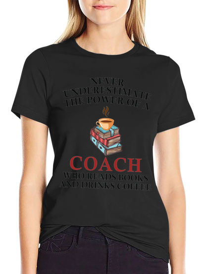 Coach Reads Books Drinks Coffee T-Shirt