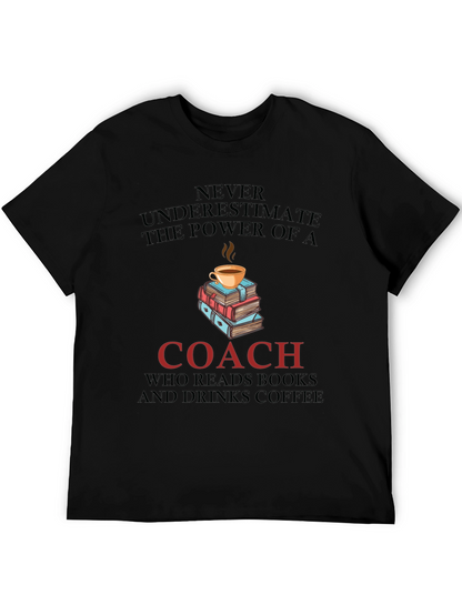Coach Reads Books Drinks Coffee T-Shirt