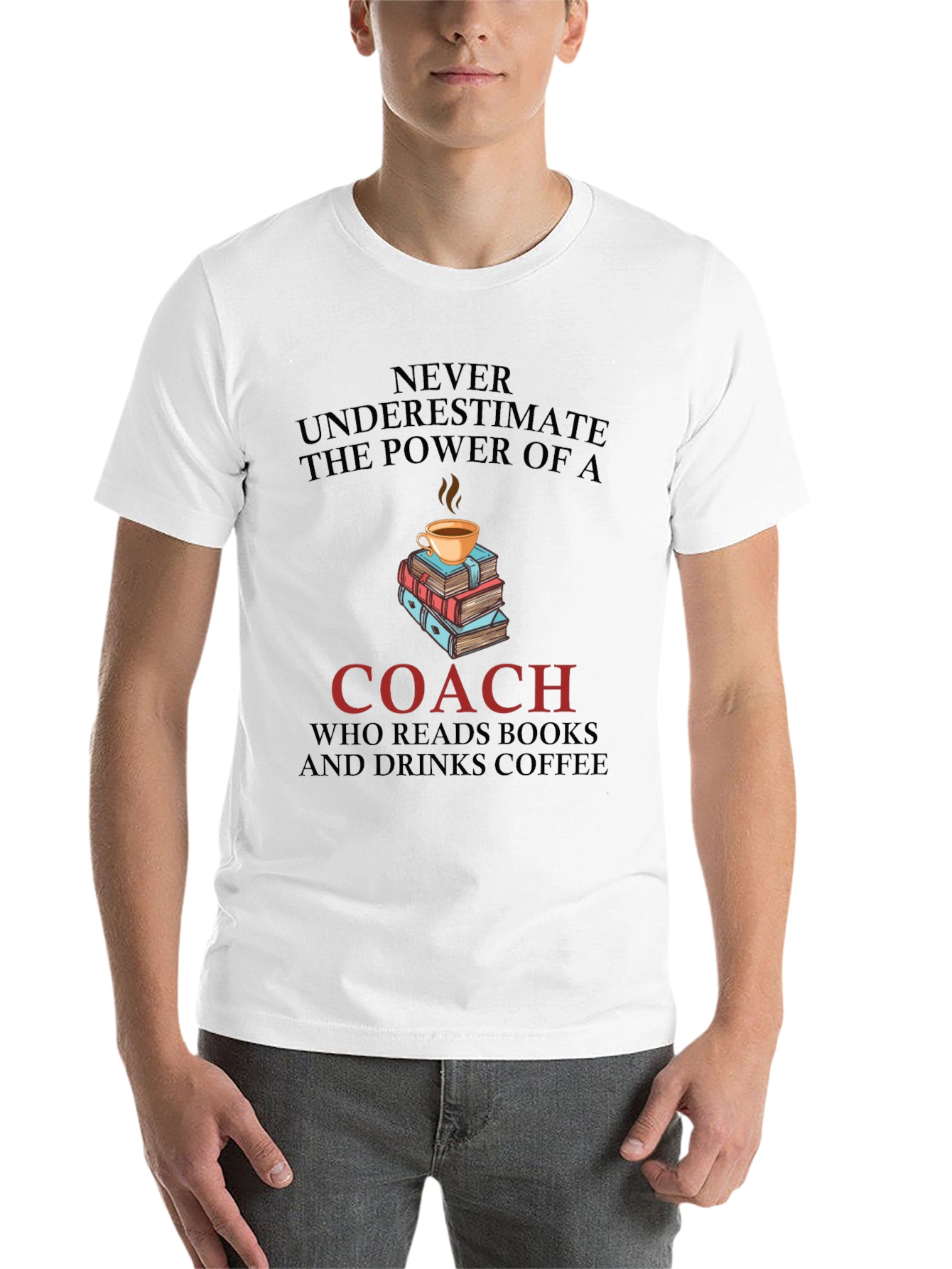 Coach Reads Books Drinks Coffee T-Shirt