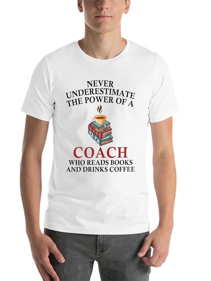 Coach Reads Books Drinks Coffee T-Shirt