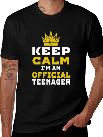 Keep Calm Official Teenager Black Graphic Tee