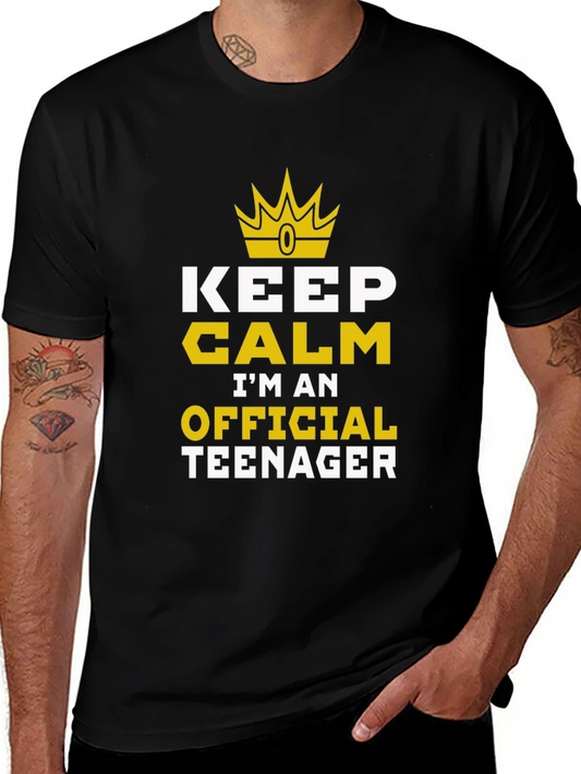 Keep Calm Official Teenager Black Graphic Tee