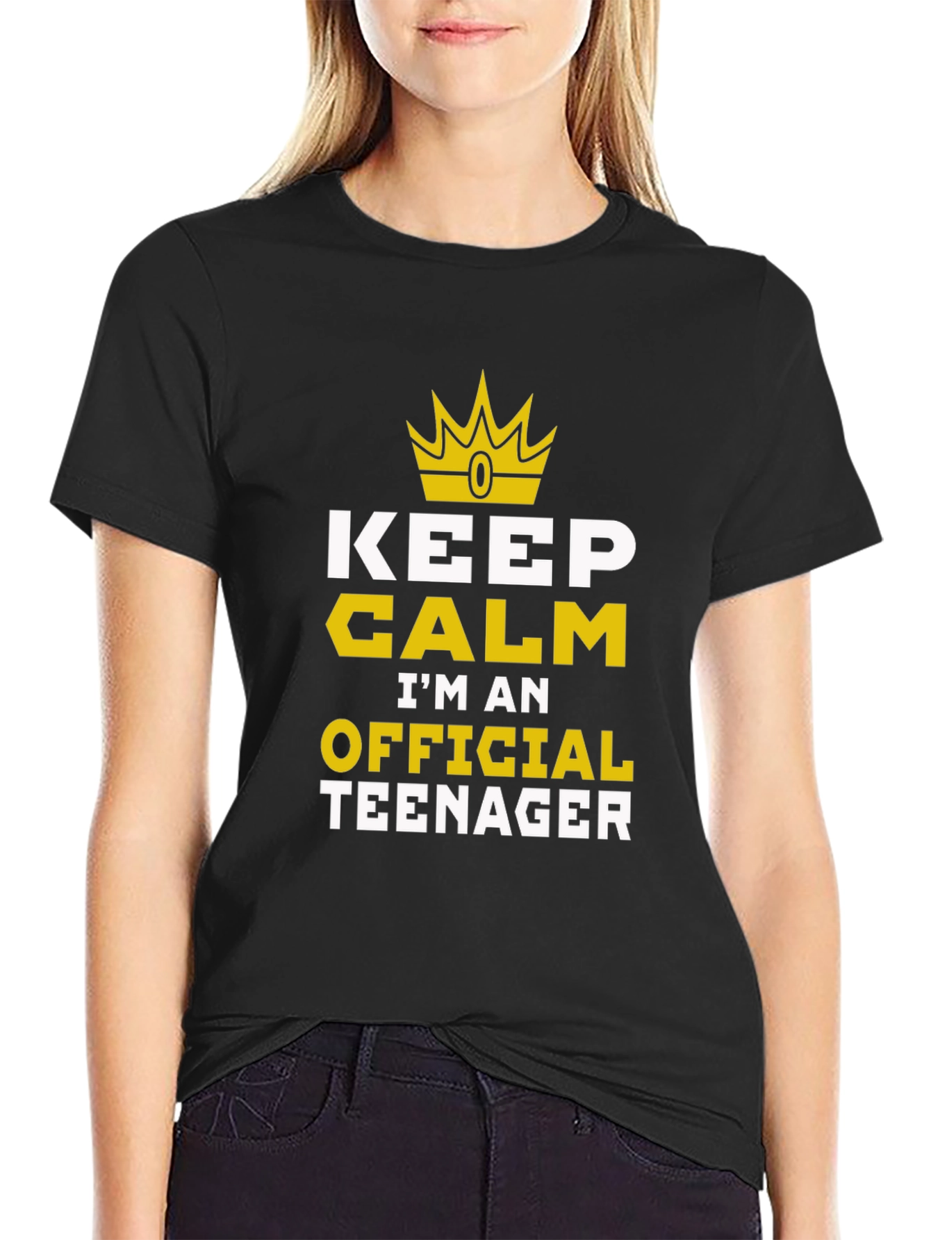 Keep Calm Official Teenager Black Graphic Tee