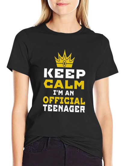 Keep Calm Official Teenager Black Graphic Tee