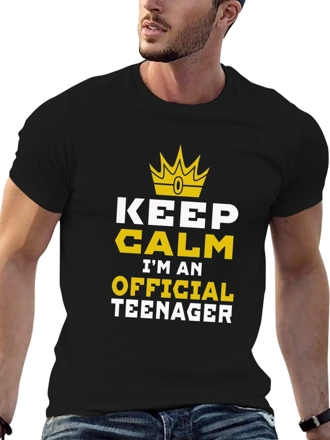 Keep Calm Official Teenager Black Graphic Tee