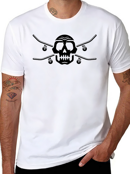 Skull & Skateboards Graphic T-Shirt - Mens Black Tee