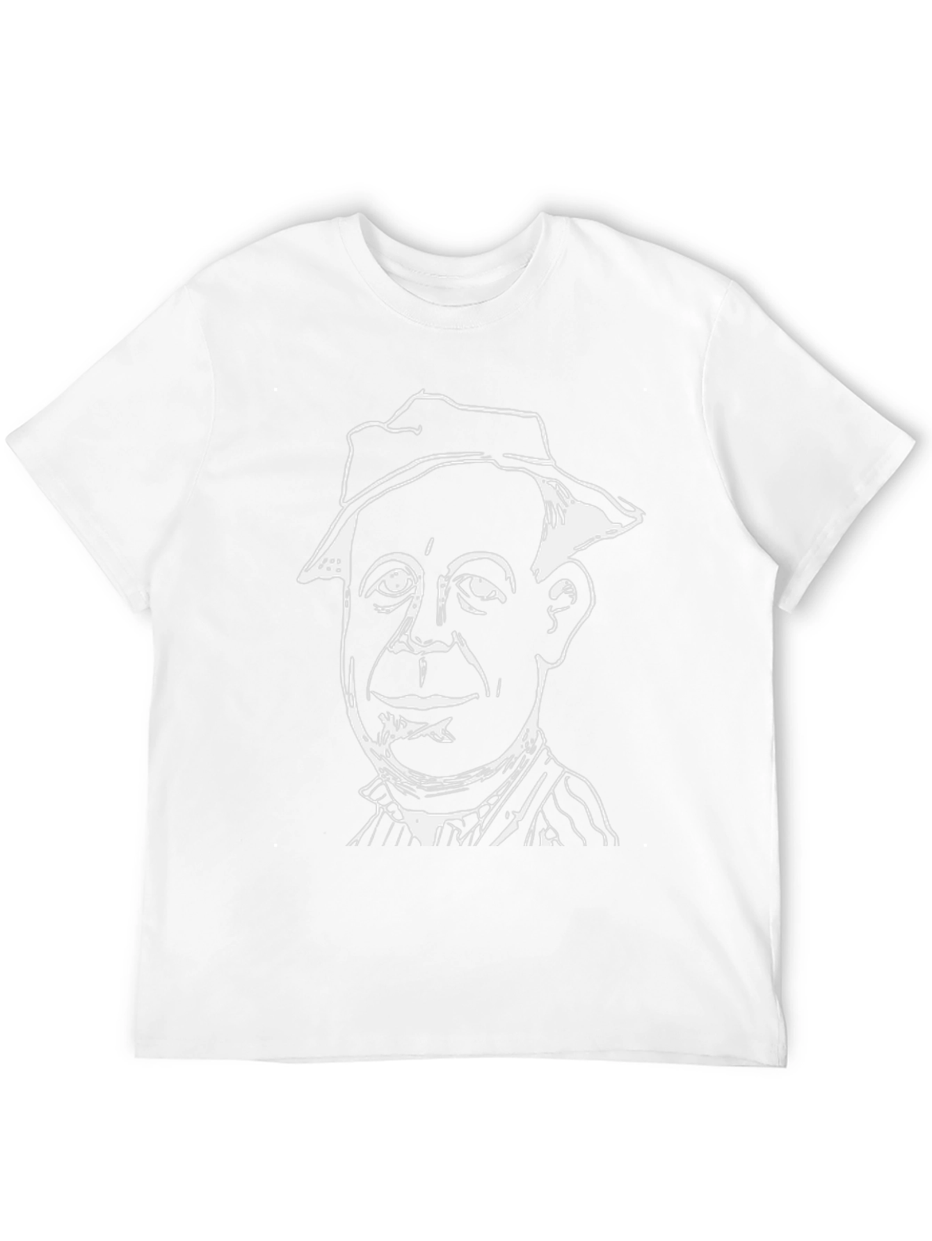 Mans Black T-Shirt with White Character Graphic
