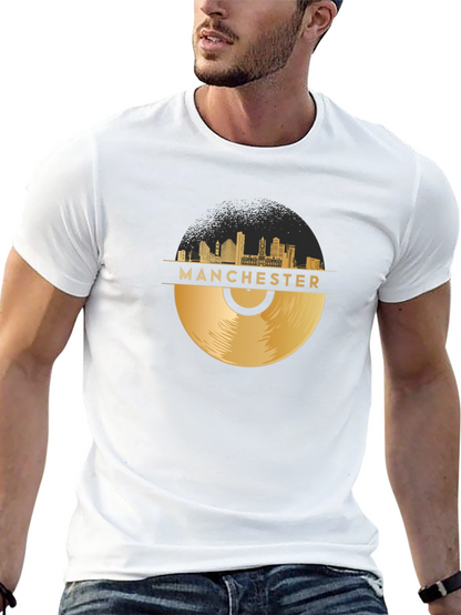Manchester Skyline Vinyl Record Graphic Tee