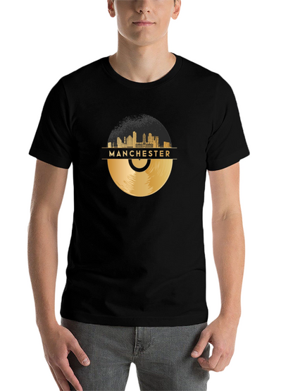 Manchester Skyline Vinyl Record Graphic Tee
