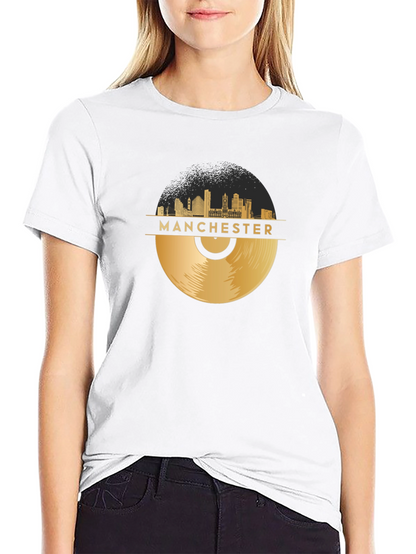 Manchester Skyline Vinyl Record Graphic Tee