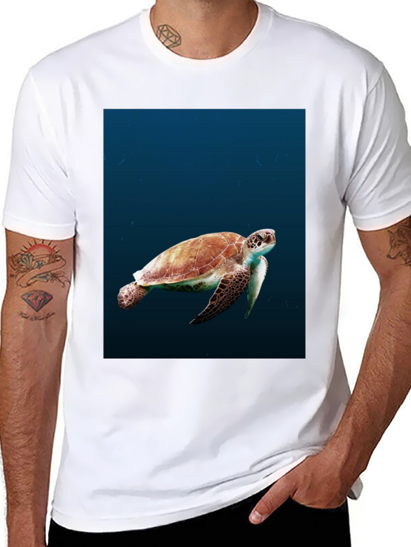 Sea Turtle Graphic Black T-Shirt