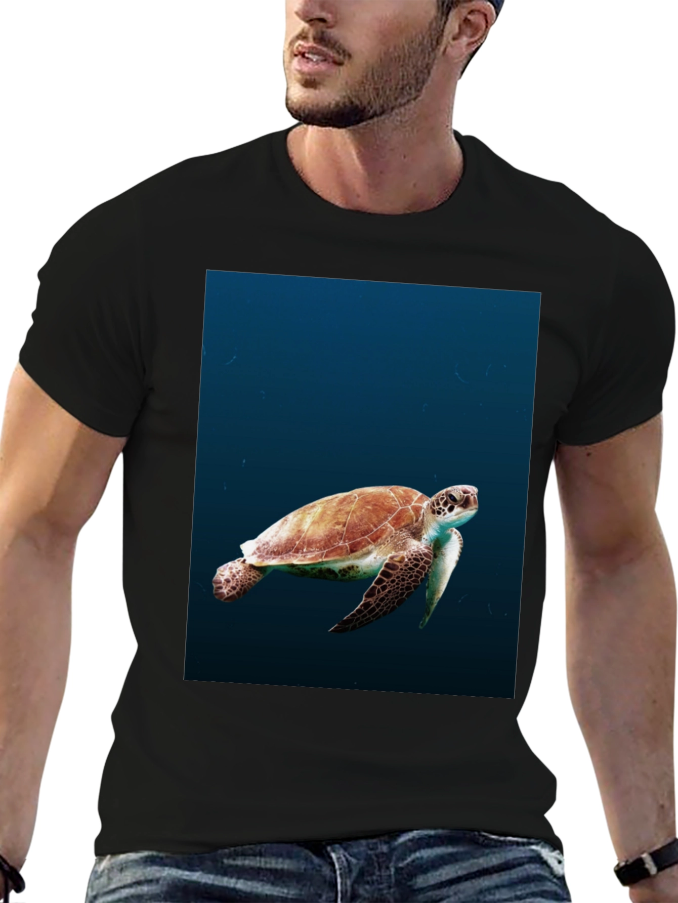 Sea Turtle Graphic Black T-Shirt