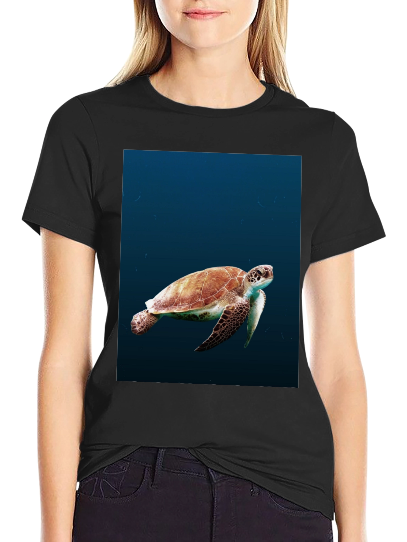 Sea Turtle Graphic Black T-Shirt