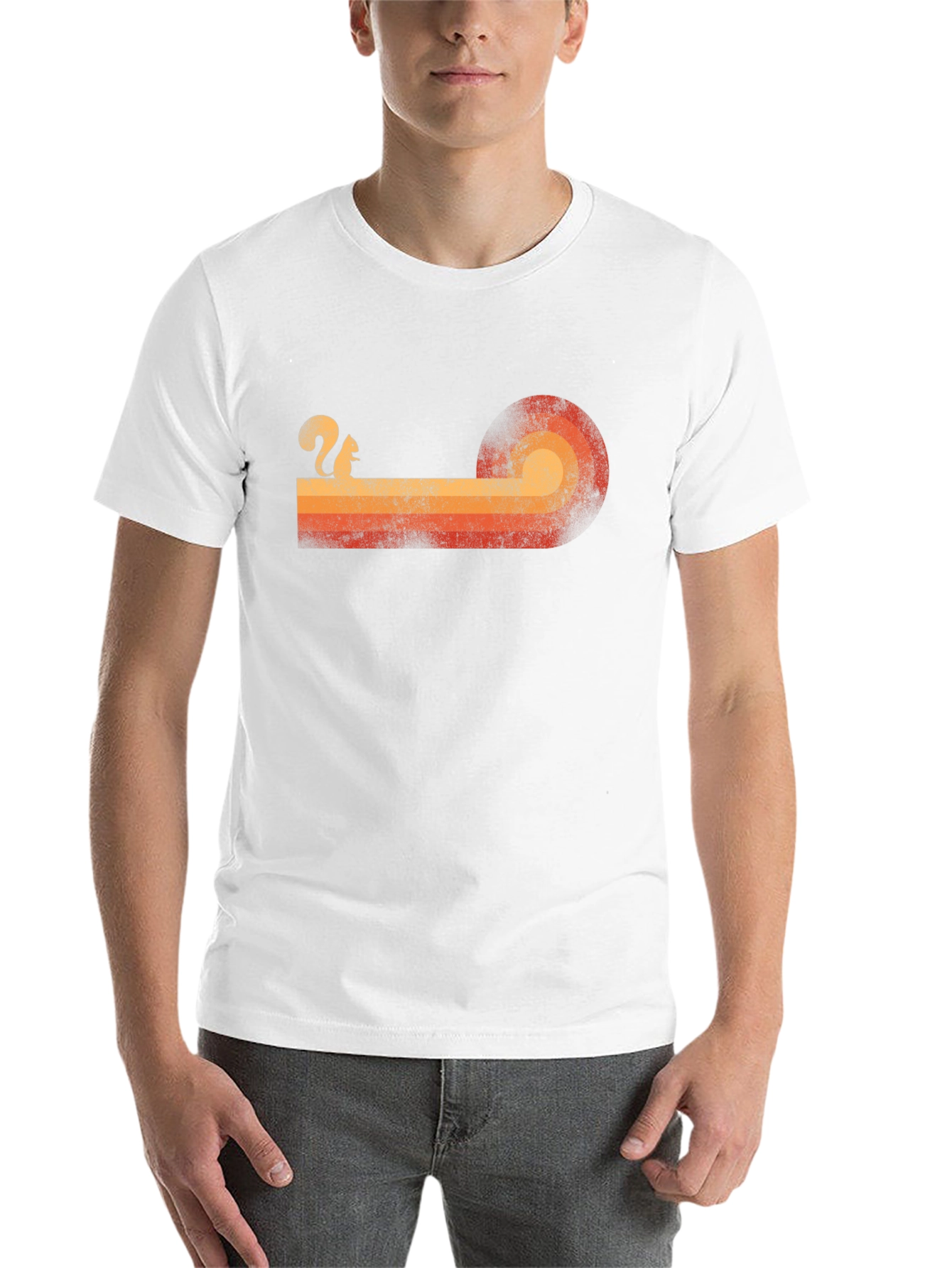 Retro Squirrel Sunset Graphic Tee - Classic Style