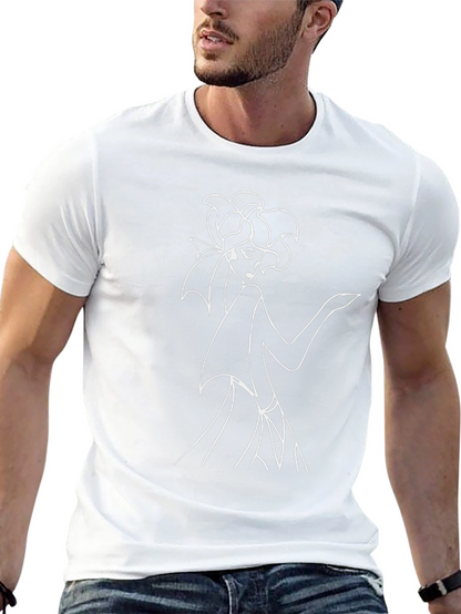 Black T-Shirt with Fashion Illustration