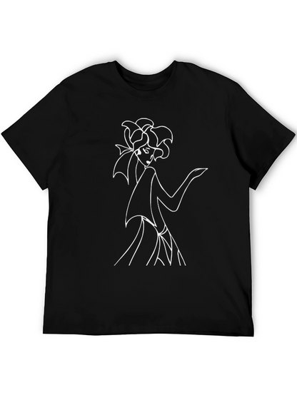 Black T-Shirt with Fashion Illustration