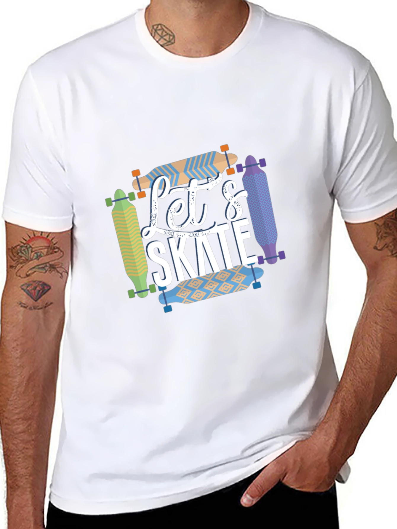 Lets Skate Graphic T-Shirt - Skateboarder Style