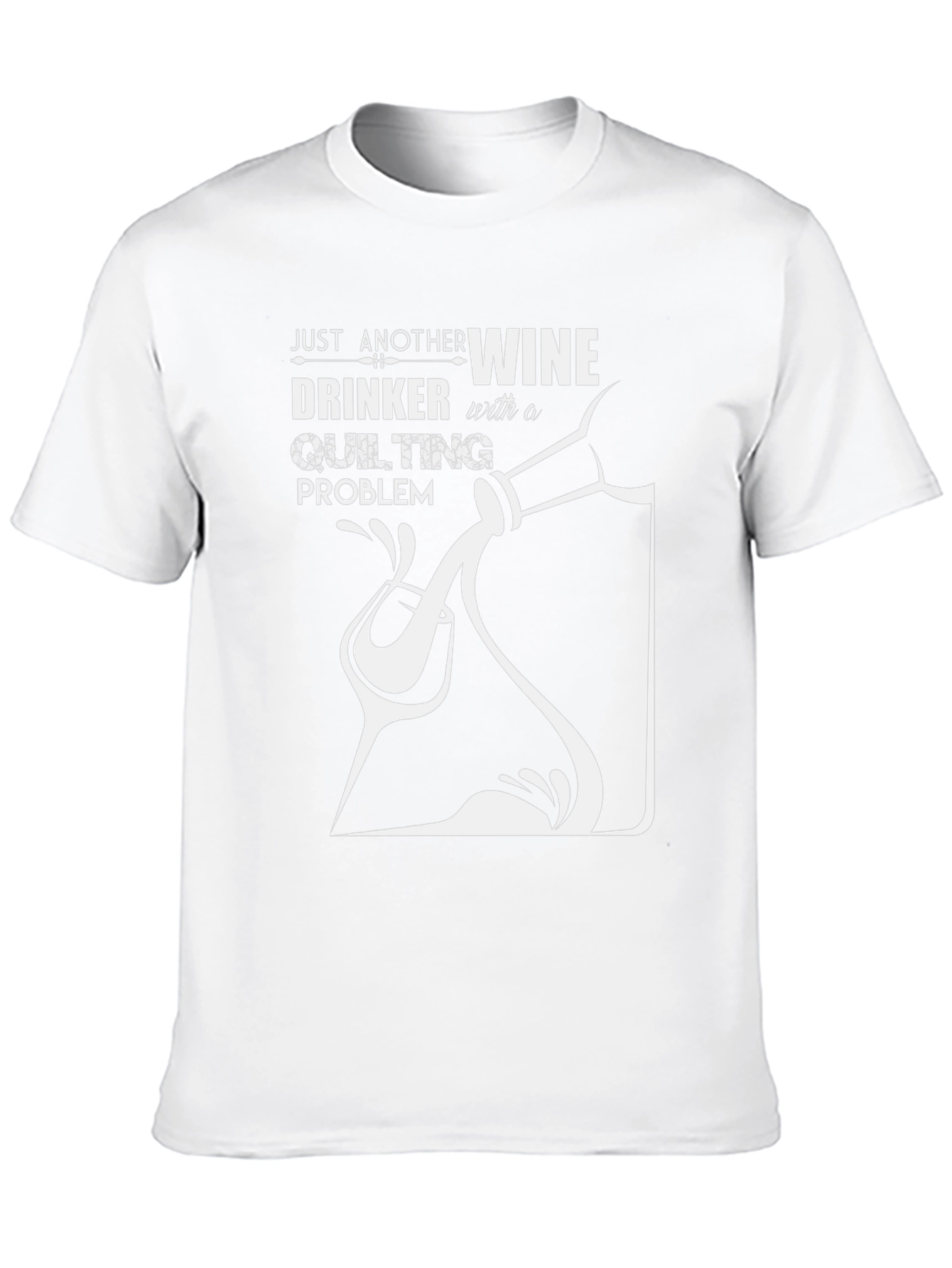 Wine & Quilting T-Shirt - Black Unique Design