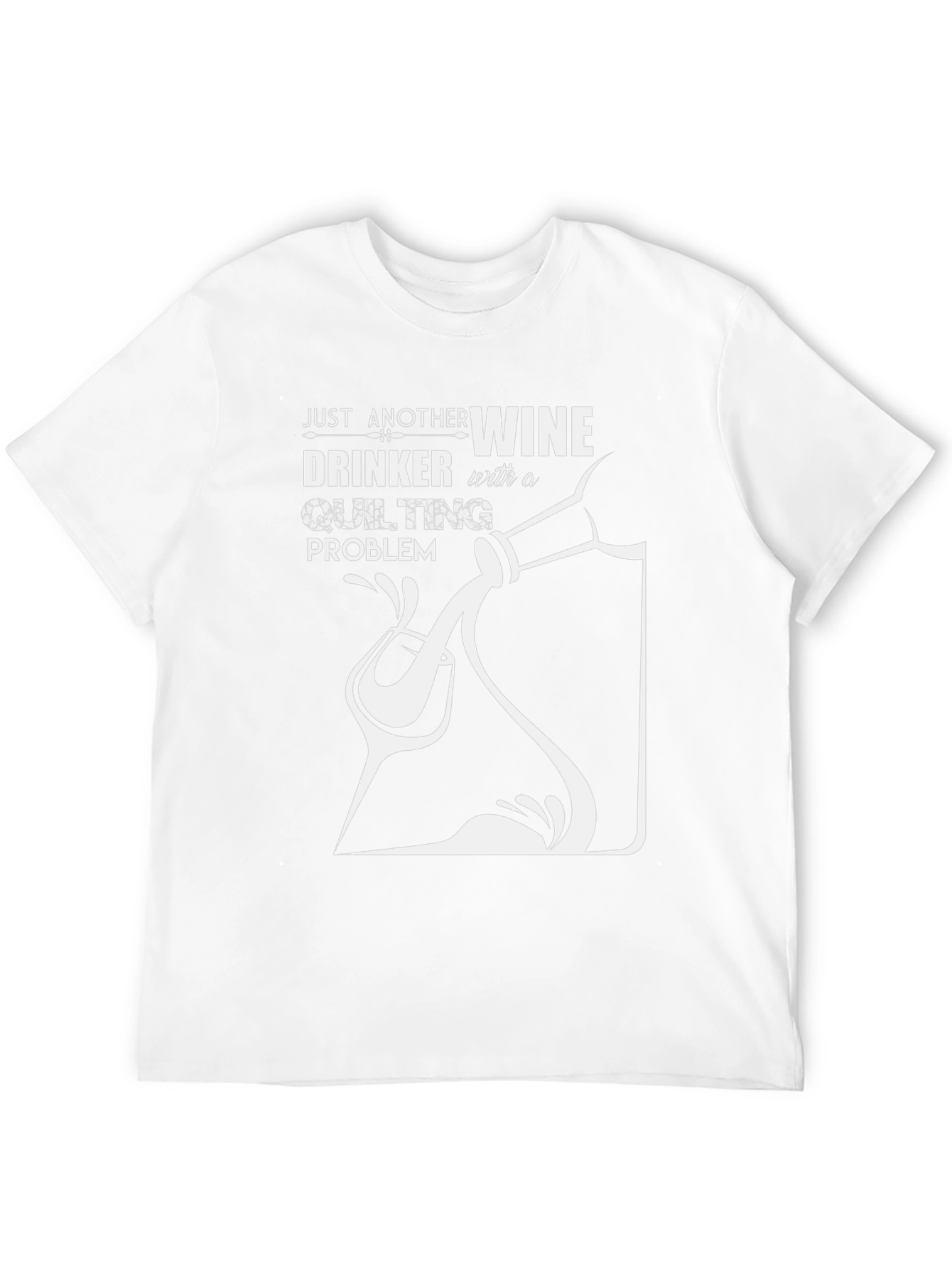 Wine & Quilting T-Shirt - Black Unique Design