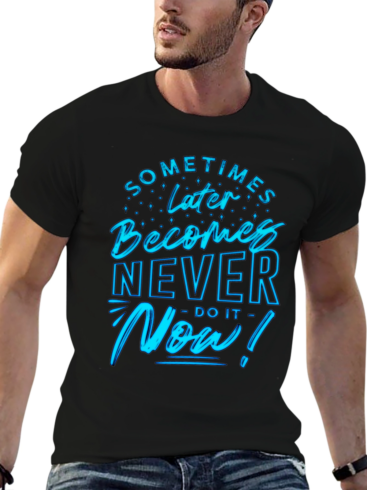 Motivational Now! Graphic Tee - Black