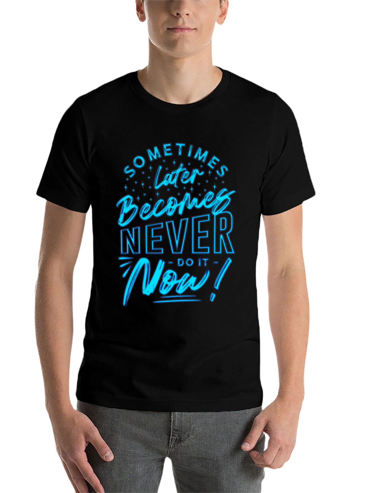 Motivational Now! Graphic Tee - Black