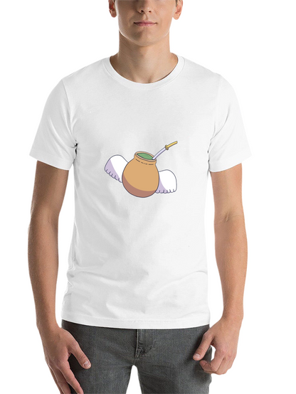 Mate Tea Cup with Wings Graphic Tee - Black