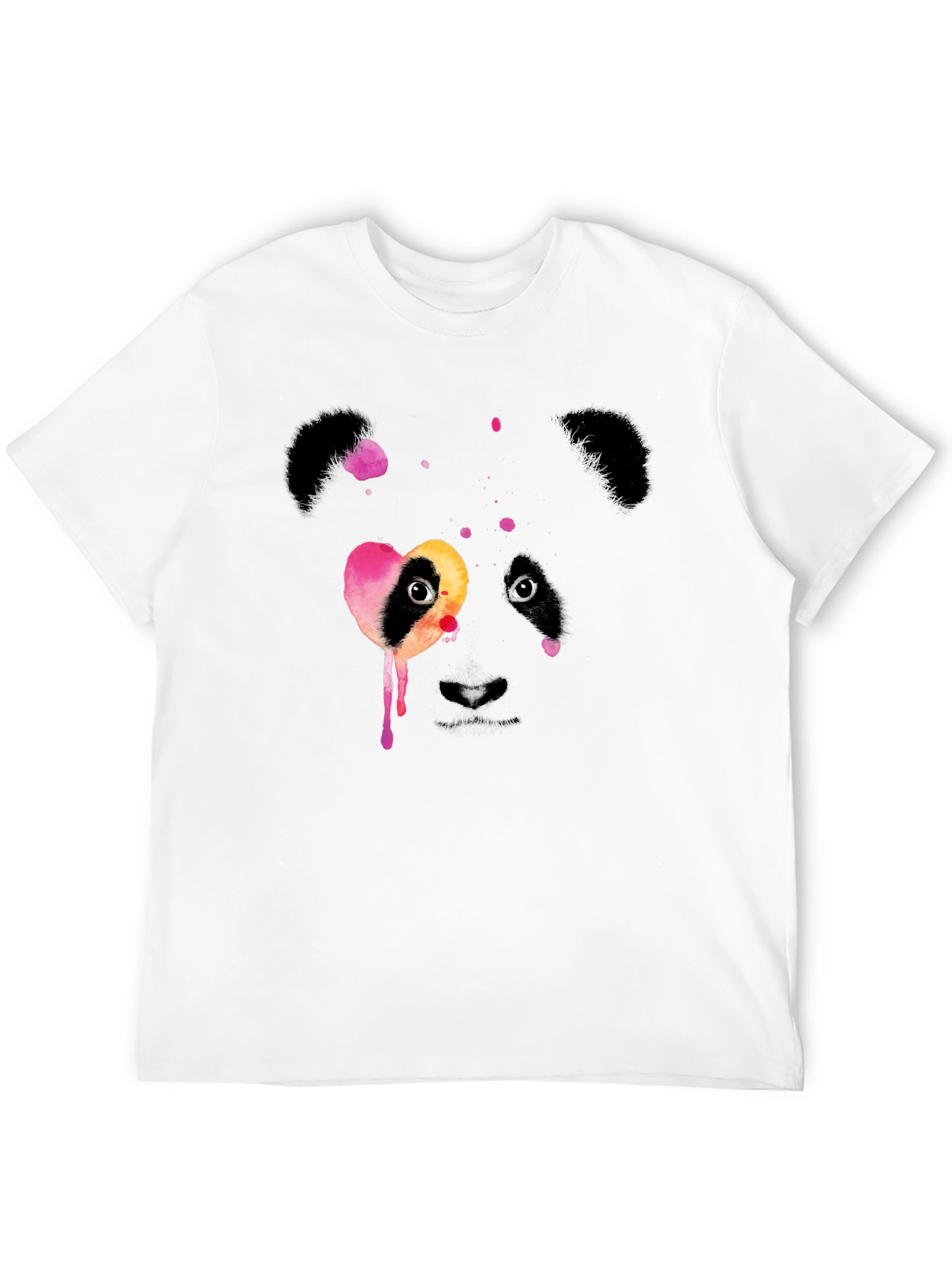 Panda Heart Graphic Black T-Shirt