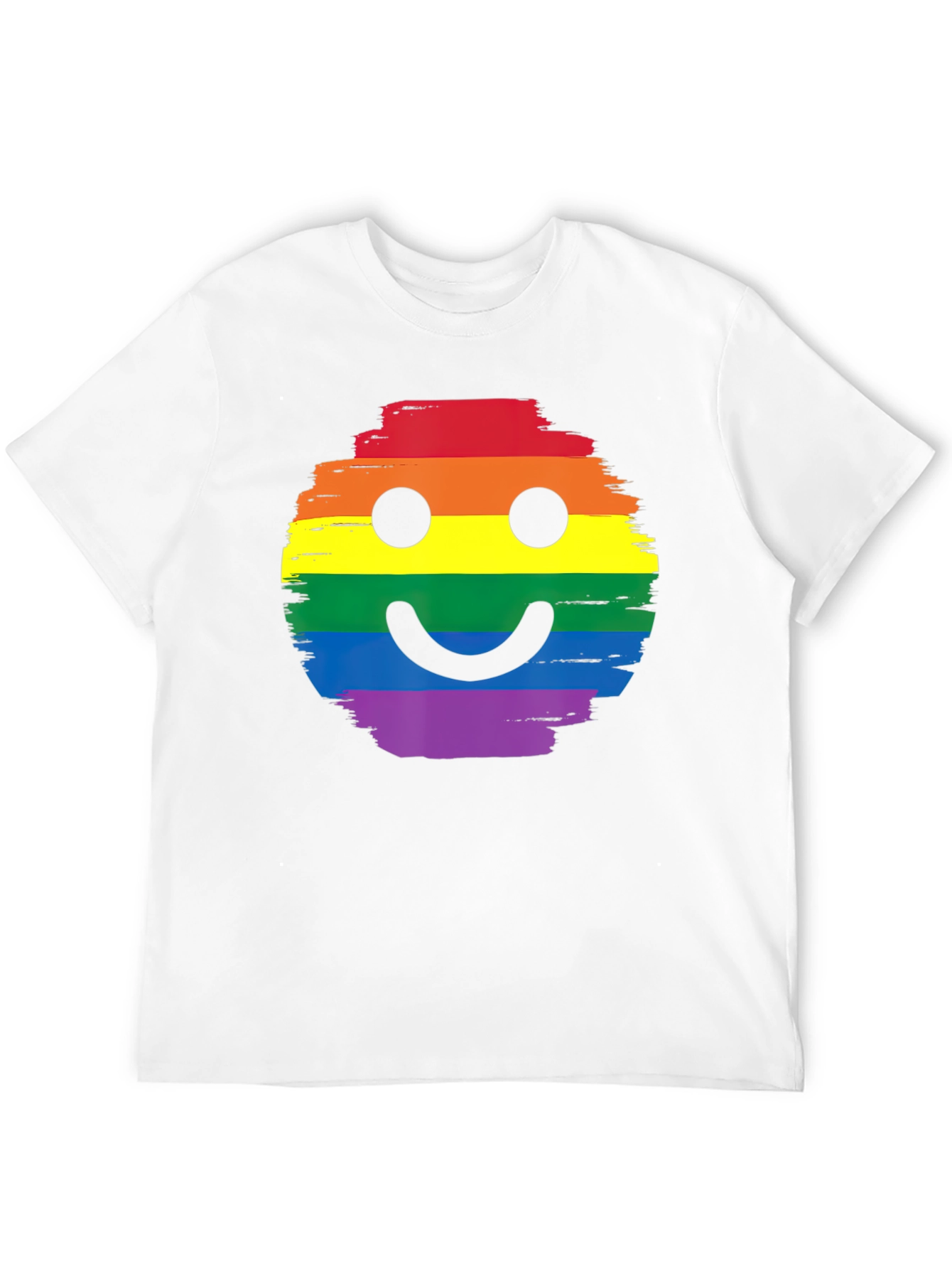 Rainbow Pride Smiley Face Black T-Shirt