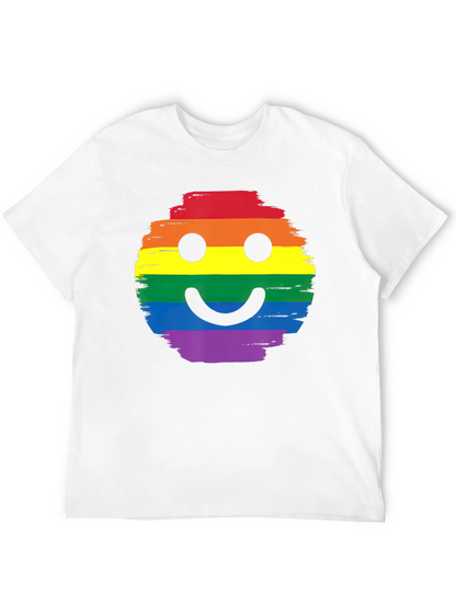 Rainbow Pride Smiley Face Black T-Shirt
