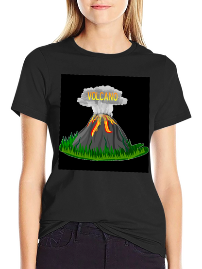 Volcano Graphic Black T-Shirt - Bold & Unique Design