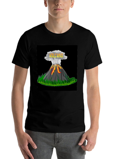 Volcano Graphic Black T-Shirt - Bold & Unique Design