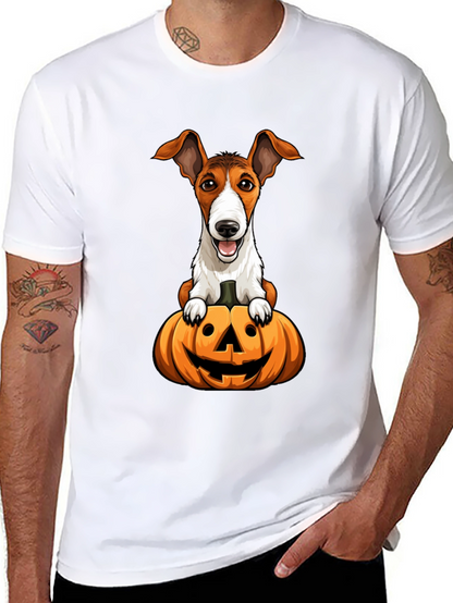 Dog on Pumpkin Halloween T-Shirt