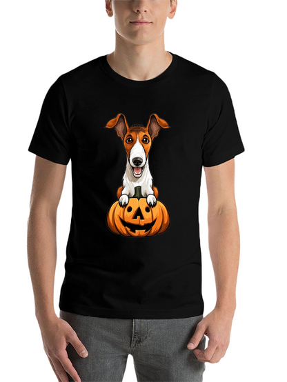 Dog on Pumpkin Halloween T-Shirt