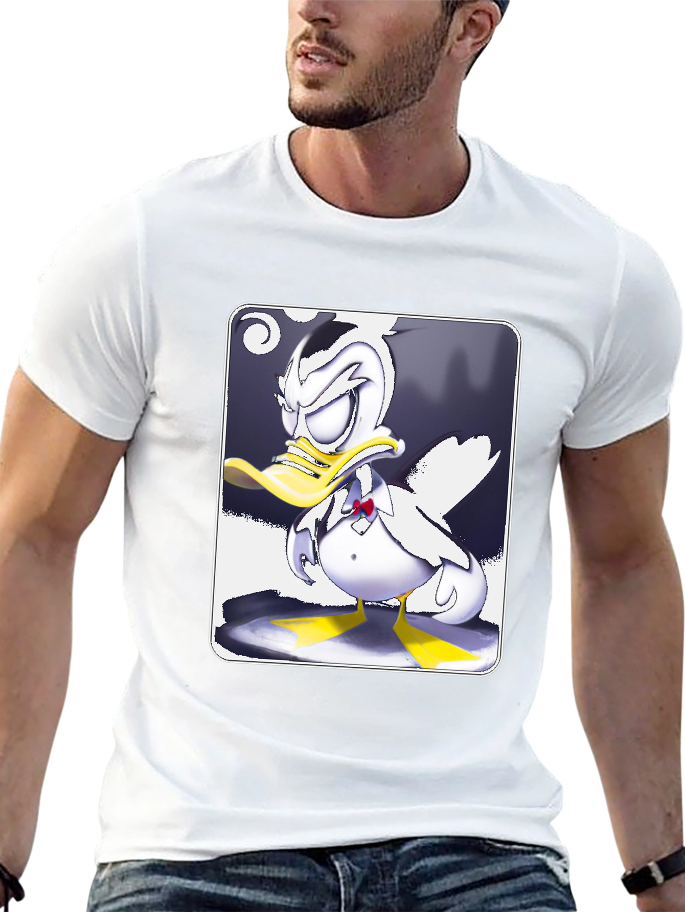 Grumpy Cartoon Duck Graphic Tee