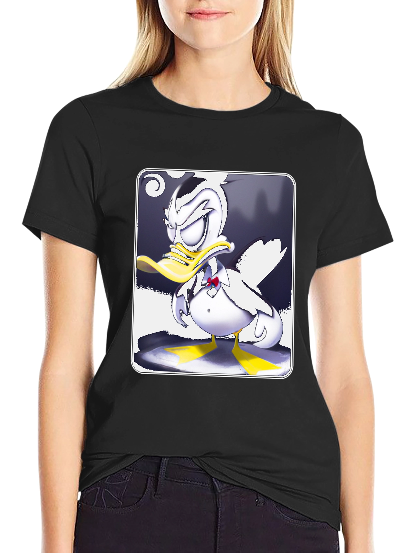 Grumpy Cartoon Duck Graphic Tee