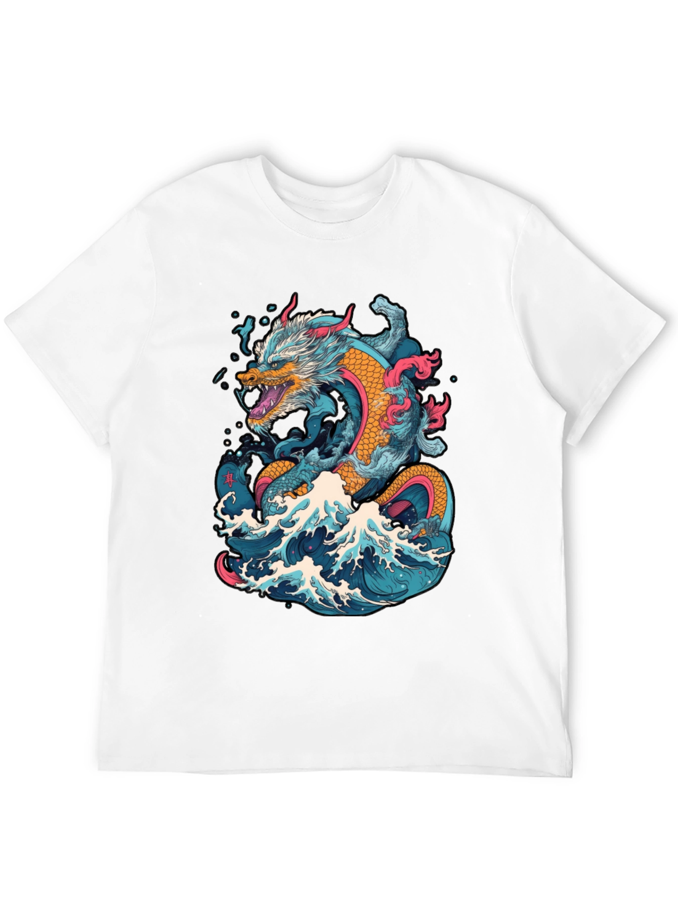 Dragon Wave Graphic Tee - Cool Design