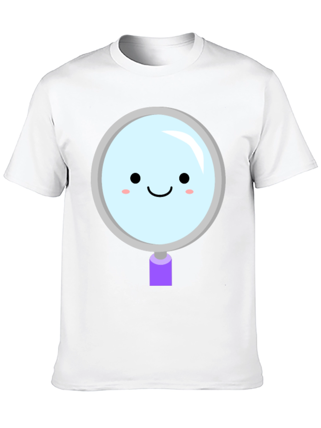 Cute Magnifying Glass Graphic Tee - Unisex Black T-Shirt