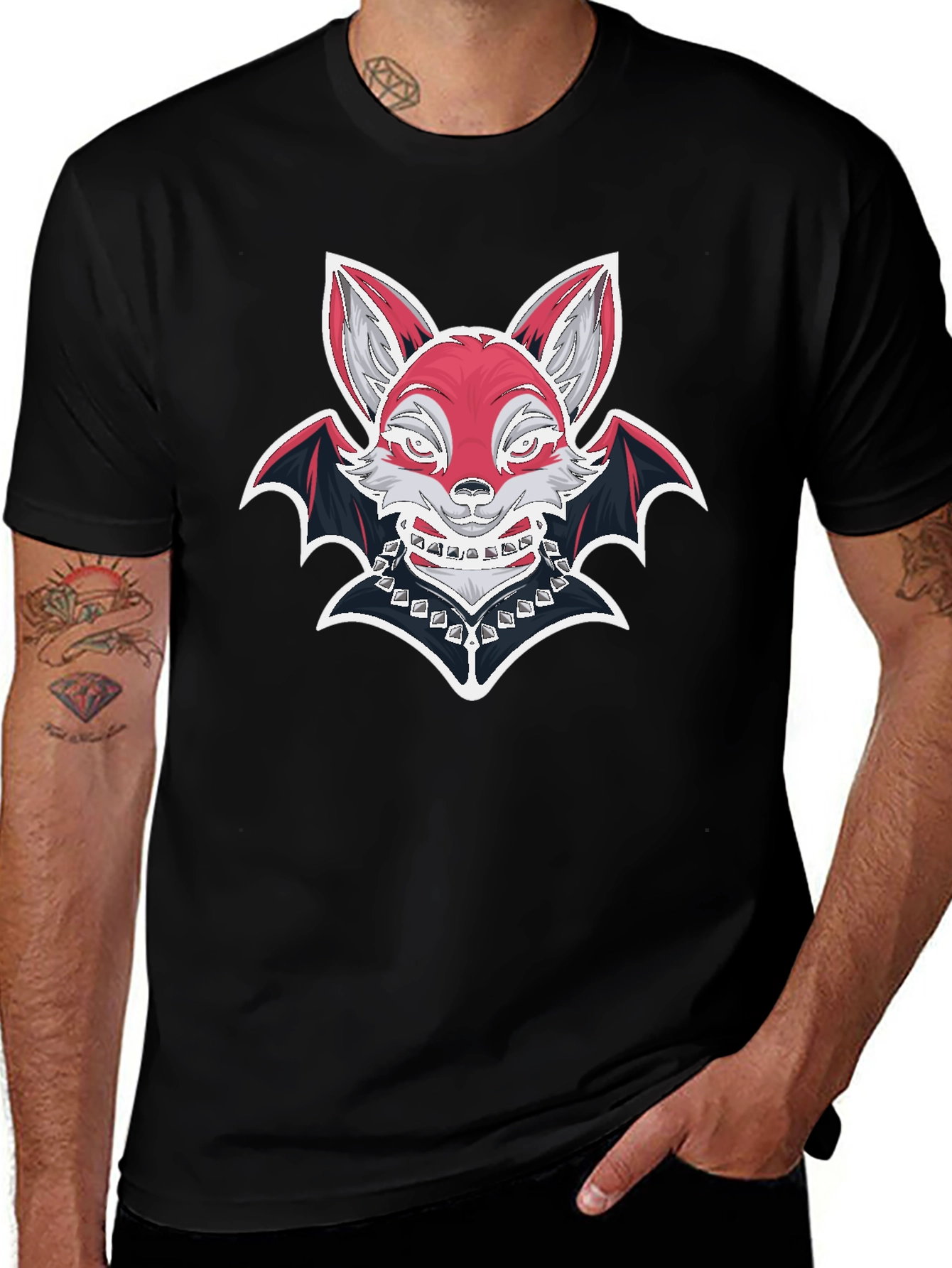 Fox Bat Graphic T-Shirt - Unique Design