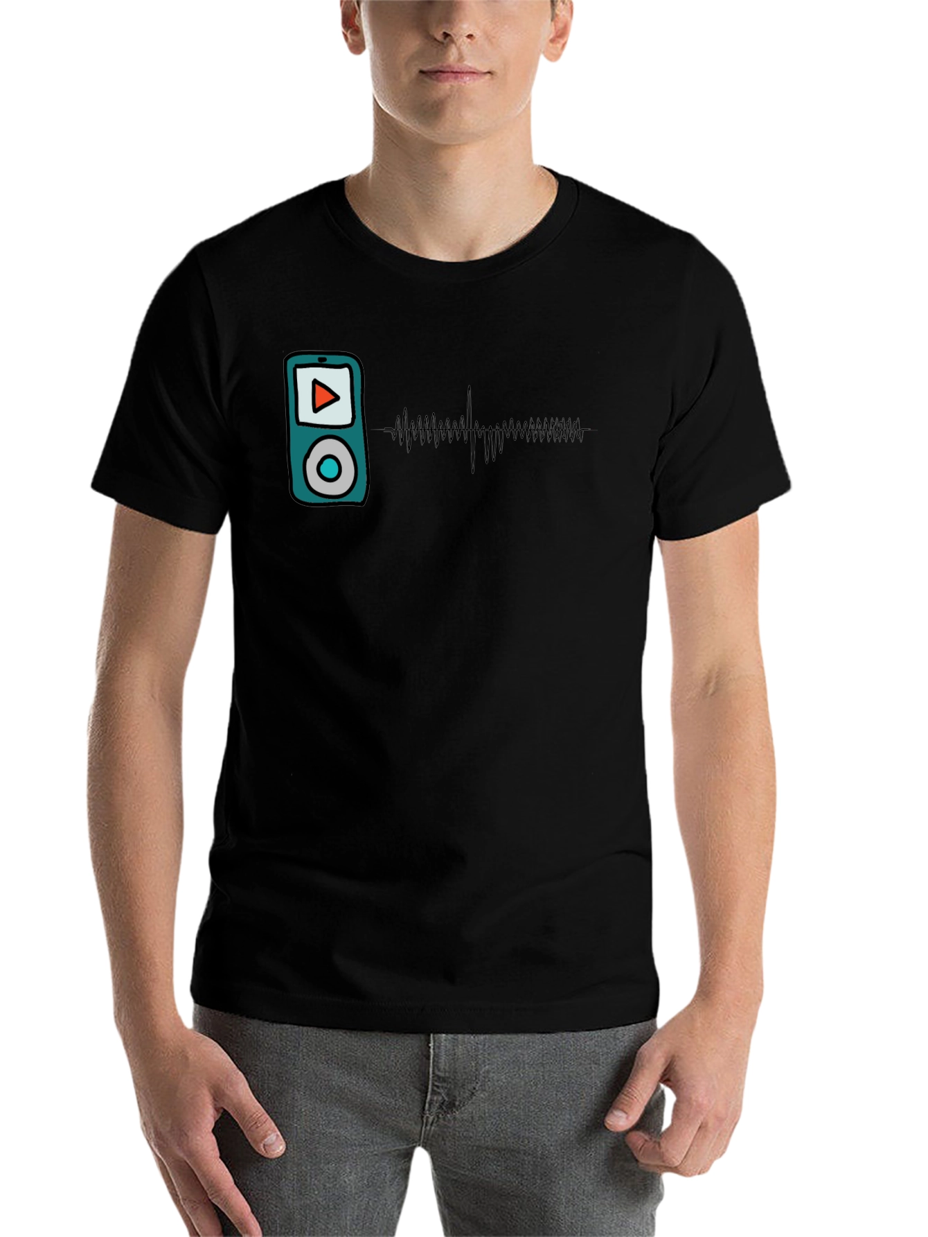 Music Player Graphic T-Shirt - Modern Style