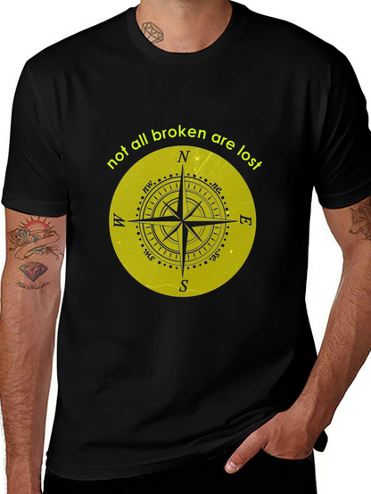 Compass Graphic Tee - Not All Broken Are Lost