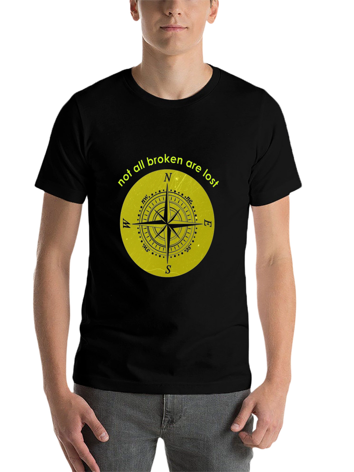 Compass Graphic Tee - Not All Broken Are Lost