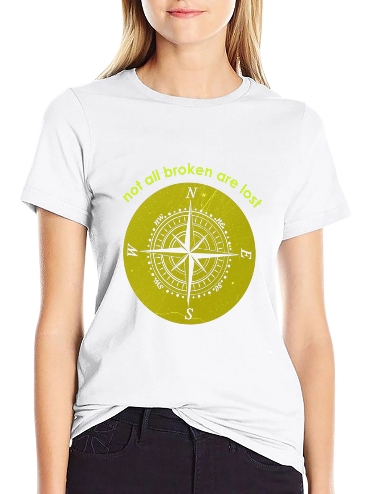 Compass Graphic Tee - Not All Broken Are Lost