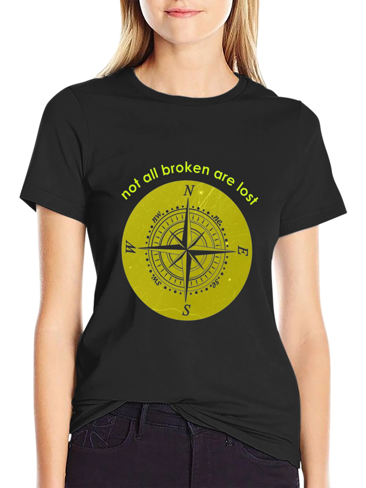 Compass Graphic Tee - Not All Broken Are Lost